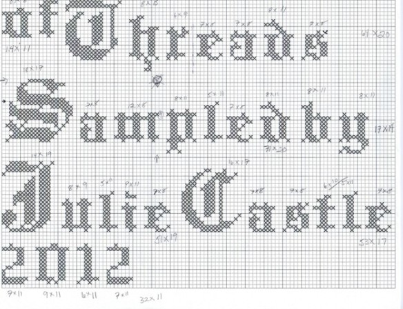 Thread Sampler Cover Graphed